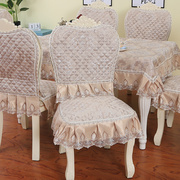 欧式通用餐椅垫套装家用客厅，餐桌椅子套罩椅垫，坐垫长方形桌布布艺