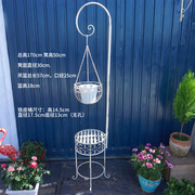 铁艺白色垂吊篮花架，凳阳台落地花架，悬挂花篮装饰品实用置物
