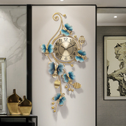 家用时尚创意时钟客厅轻奢个性艺术挂钟新中式风，玄关钟表大气挂表