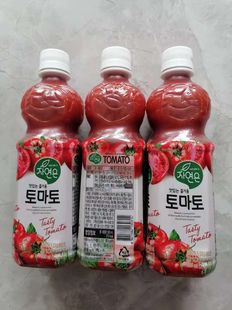 韩国进口西红柿果汁熊津番茄汁，芦荟汁柑橘汁橙汁，果味饮料500ml*3