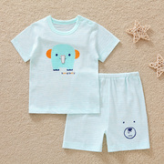 哈咪奇男女宝宝短袖套装，夏季竹纤维t恤衫儿童，睡衣薄款舒适家居服