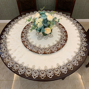 蕾丝美式布艺大圆桌桌布茶几圆形桌垫家用欧式小餐桌台布田园北欧