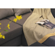 黄灰针织毯毛线沙发休闲盖毯床尾巾 午休针织毯简约现代北欧毯