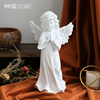 欧式复古白色天使树脂雕塑石膏人像摆设北欧玄关客厅装饰品小摆件