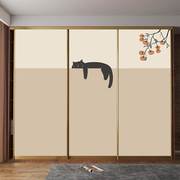 房间衣柜门改造贴纸家具翻新卧室玻璃门装饰移门换色简约猫木门贴