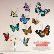 创意铁艺立体蝴蝶壁挂 清新客厅儿童房墙壁装饰品个性背景墙蝴蝶