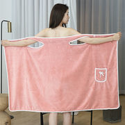 可穿浴巾女吊带浴袍浴裙加厚成人比纯棉吸水加大码80-180斤