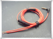 diy耳机线老铁家红色手机耳机，线材带麦耳机，线苹果用音量加减
