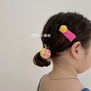 PINK小嫩粉韩范羊毛毡水果儿童发绳发夹少女扎马尾发圈可爱发饰品