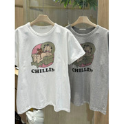 现~韩国直邮 buttering 减龄卡通加菲猫可爱图案印花短袖T恤