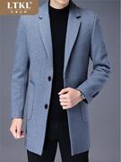 羊毛毛呢大衣男秋冬季男士修身男式保暖休闲西装领中长款风衣外套