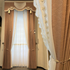 窗帘轻奢法式遮光加厚提花雪尼尔珊瑚粉脏脏粉色卧室定制窗帘
