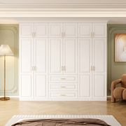 美式衣柜家用卧室衣帽间，组合柜现代简约一体靠墙，欧式衣橱实木定制