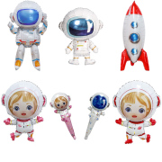 太空人生日主题气球儿童宝宝男孩女孩宇航员卡通铝膜铝箔气球玩具