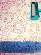 套装7寸印花滚筒刷墙工具，液体壁纸漆滚花模具液体，墙纸墙面印花滚