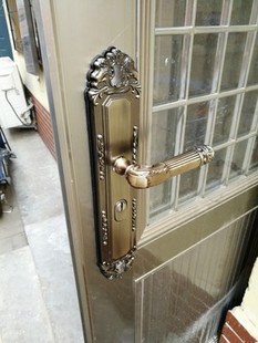 防盗门平开门大门锁铝合金，青古铜门锁执手门锁，金艺术(金艺术)门锁