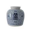 中国风青花瓷复古喜字陶，瓷罐摆件中式古典软装客厅餐桌装饰品摆设