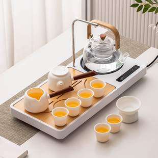 茶具套装家用懒人客厅煮茶烧水一体，多功能茶盘泡茶壶整套陶瓷茶杯