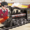 电动小火车轨道车玩具，男孩套装仿真高铁儿童复古蒸汽遥控火车模型