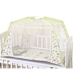 婴儿床蚊帐带支架可折纹账罩儿童小床公主粉叠有底宝宝小孩蒙古包