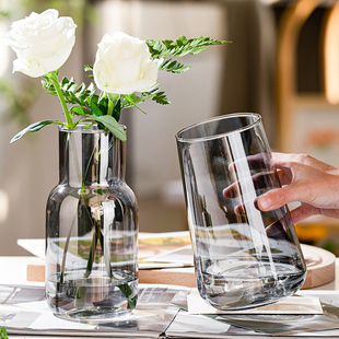 北欧ins风简约玻璃花瓶水培，鲜花插花小花瓶客厅餐桌水养创意摆件