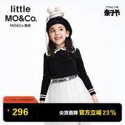 含羊毛littlemoco童装冬季女童，娃娃领打底衫毛衣儿童针织衫女孩