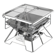 野孩子X-TWO加厚不锈钢烧烤炉户外便携式可折叠取暖焚火台烧烤架
