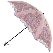 台湾彩虹屋洋伞二折双层刺绣防晒太阳伞黑胶防紫外线遮阳伞超轻伞