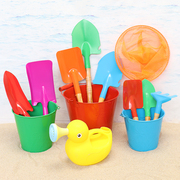 儿童沙滩玩具套装宝宝玩沙挖沙工具园艺铁铲子铁质桶小桶加厚大号