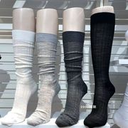 高品质欧货韩国老板娘袜子纯色，薄款堆堆袜，百搭及膝小腿袜黑灰女袜
