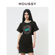 moussy2023冬季篮球队女孩后背露腰短款连衣裙，028gsq90-0100