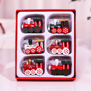 木质圣诞节小挂件 礼盒装圣诞小礼物火车挂饰圣诞树装饰