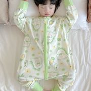 巴拉巴柆韩系儿童男宝宝睡袋，秋冬款连体双拉链，睡衣卡通家居服