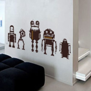 人工智能机器人贴纸个性时尚卡通男孩儿童卧室房间布置艺术墙贴画
