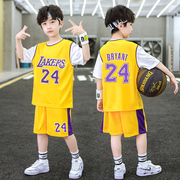 儿童篮球服套装速干男童，24号短袖球衣科比夏季透气薄款运动训练服