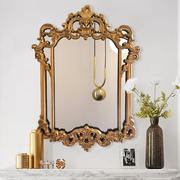 古典壁挂镜欧式镜子化妆镜复古梳妆镜，壁炉镜做旧玄关台装饰镜镜子