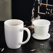 高档家用水杯带盖情侣对杯套装大容量陶瓷办公水杯会议杯泡茶杯