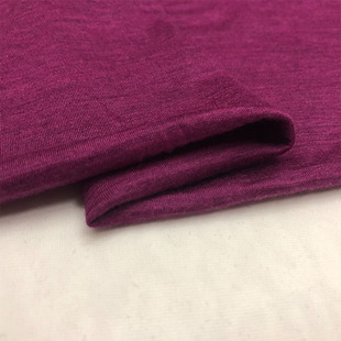 日产弹力针织精纺纯羊毛羊绒，布料中薄秋冬打底衫毛衣面料高档玫紫