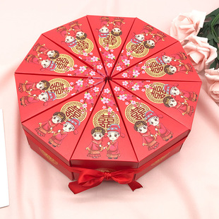 结婚欧式蛋糕型喜糖盒子纸盒创意包装盒风婚礼糖盒摆桌糖果盒