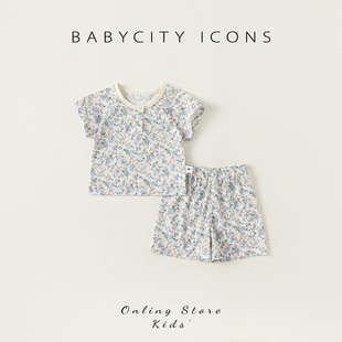 婴儿套装夏季女宝宝，碎花两件套婴幼儿，衣服轻薄夏装女婴睡衣家居服