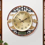 新中式挂钟轻奢客厅静音钟表创意，个性大气时钟时尚挂表家用石英钟