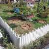 白色防腐木栅栏实木围栏户外篱笆花园装饰护栏花坛木围栏庭院布置