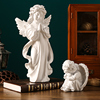 欧式复古天使少女孩装饰品，美式树脂石膏雕塑雕像，客厅小摆件礼物