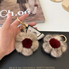 韩国个性创意简约水貂花包包挂件可爱毛绒网红汽车钥匙扣挂件女士