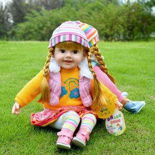 唱歌早教洋娃娃会的女孩布娃娃毛绒说话儿童玩具仿真益智礼物公仔