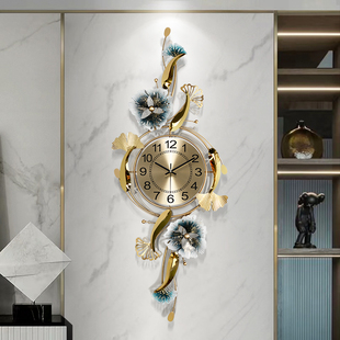 新中式创意钟表挂钟客厅，装饰时钟餐厅装饰家用挂表个性时尚钟饰