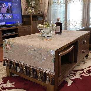 高档奢华茶几桌布欧式客厅书桌桌布长方形家用床头柜电视冰箱盖布