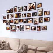 相框组合照片墙客厅装饰画挂画相架多框实木免打孔免费洗照片创意