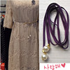 韩国绒流苏小腰带女式绳子，吊珍珠装饰绑用腰饰0.5厘米宽紫色绿色