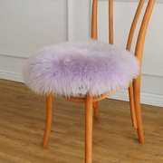 白色纯羊毛圆形椅子垫梳妆台毛毛，垫餐椅垫学生，加厚坐垫凳子屁股垫